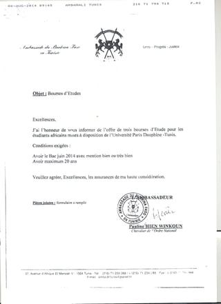 Offre de bourse pour bacheliers d'Afrique de l'ouest