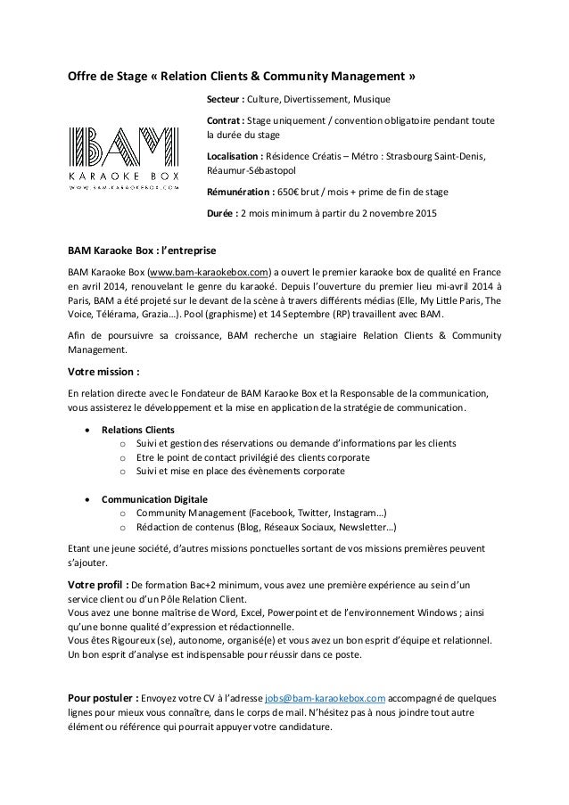 Offre de stage - Relation Clients & Community Management 