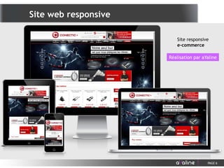 PAGE 6
Réalisation par aYaline
Site responsive
e-commerce
Site web responsive
 