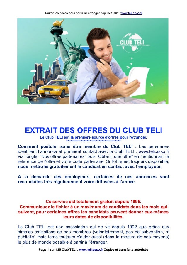125 pages d'offres de stages à l'étranger