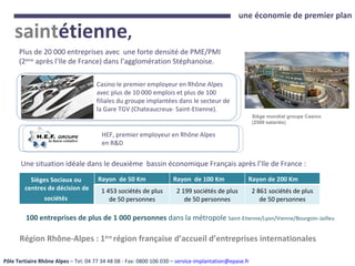une économie de premier plan Plus de 20 000 entreprises avec  une forte densité de PME/PMI  (2 ème  après l’Ile de France)...