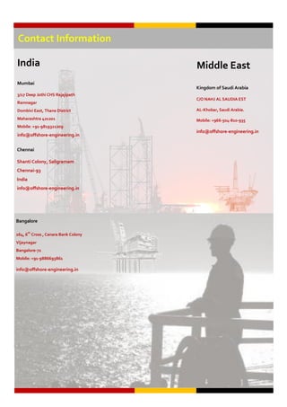Offshore Engineering Brochure August2012 | PDF