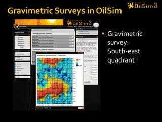 Gravimetric survey: South-east quadrant Gravimetric Surveys in OilSim 