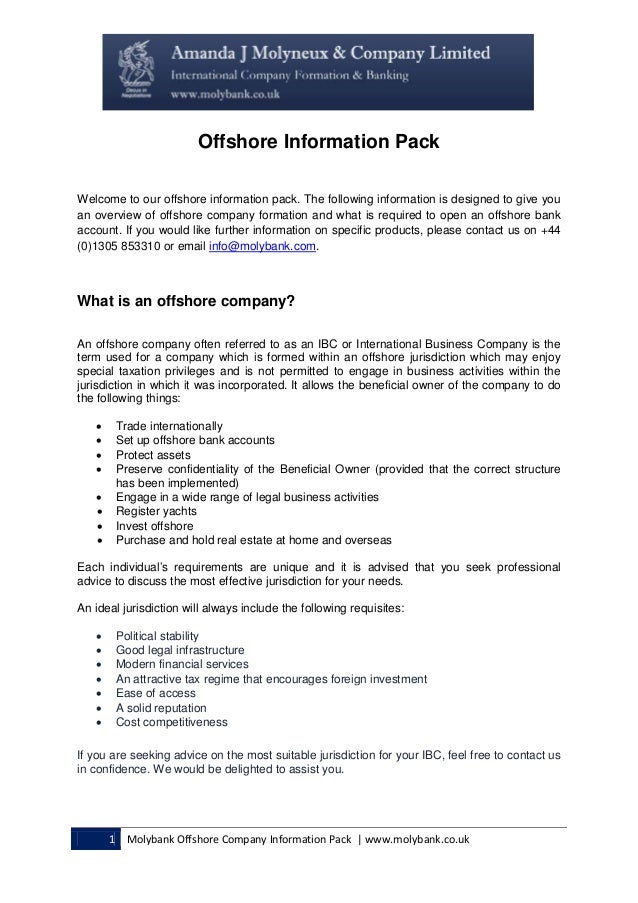 Offshore Information Pack