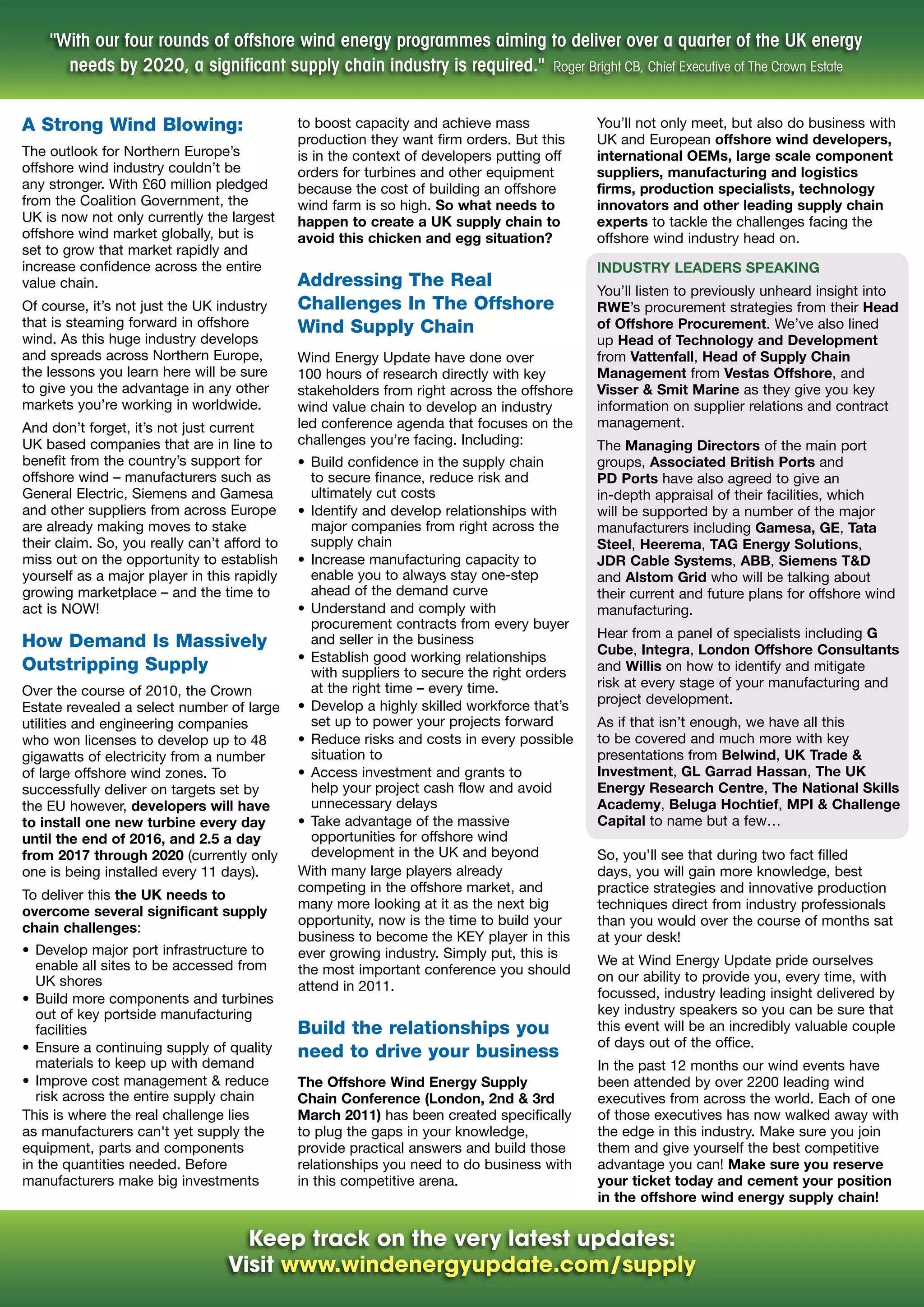 Offshore Wind Energy Supply Chain For Construction | PDF | Power and ...
