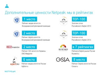 Дополнительные ценности Netpeak: мы в рейтингах
 