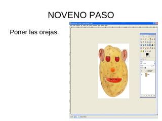 SEPTIMO PASO Abrimos la mandarina para hacer la nariz.