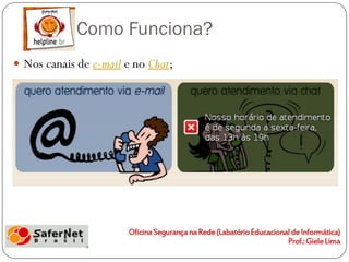 Como Funciona?
 Nos canais de e-mail e no Chat;
 