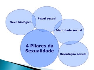 Identidade sexual Orientação sexual 4 Pilares da Sexualidade Sexo biológico Papel sexual 