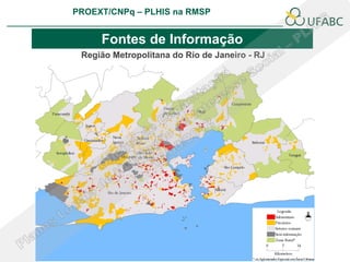 PROEXT/CNPq – PLHIS na RMSP
                                                     PLHIS:
                                      Fontes de Informação
                                                 Conceitos

     Fontes de Informação
 Região Metropolitana do Rio de Janeiro - RJ
 