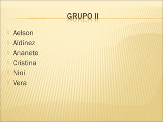  Aelson
 Aldinez
 Ananete
 Cristina
 Nini
 Vera
 