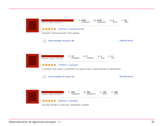 Algoritmos de steamming 
 Algumas palavras podem aparecer no texto de diversas 
maneiras: tecnica, tecnicas, implementar, 
implementac~ao... 
 Stemming - encontrar o radical da palavra e usar 
apenas o radical. 
Analise de mensagens do twitter usando algoritmos de agrupamento | Algoritmos de steamming 22 
 
