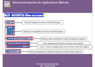 Desenvolvimento de Aplicativos Móveis
Prof. Pedro Clarindo da Silva Neto 
IFMT - Campus Cuiabá
 