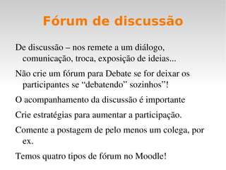 Fórum de apresentação 