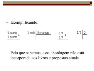 Exemplificando:  Pelo que sabemos, essa abordagem não está incorporada aos livros e propostas atuais.  