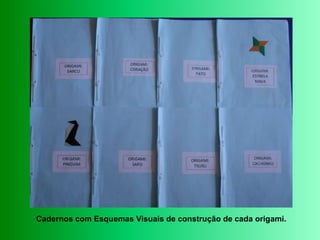 Cadernos com Esquemas Visuais de construção de cada origami.