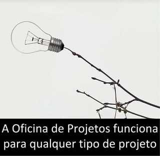 A Oficina de Projetos funciona
para qualquer tipo de projeto
 