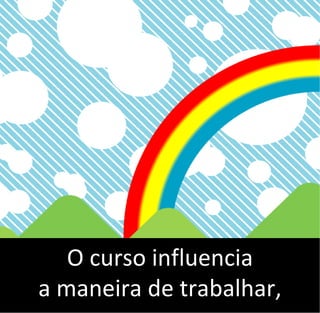 O curso influencia
a maneira de trabalhar,
 