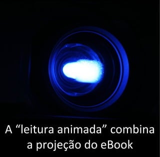 A “leitura animada” combina
a projeção do eBook
 