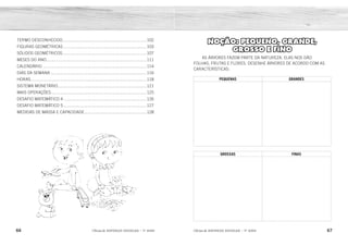 66 67
2ÊFLQDGH REFORÇO ESCOLAR – 1O
ANO 2ÊFLQDGH REFORÇO ESCOLAR – 1O
ANO
NOÇÃO: PEQUENO, GRANDE,
GROSSO E FINO
AS ÁRVORES FAZEM PARTE DA NATUREZA. ELAS NOS DÃO
FOLHAS, FRUTAS E FLORES. DESENHE ÁRVORES DE ACORDO COM AS
CARACTERÍSTICAS:
PEQUENAS GRANDES
GROSSAS FINAS
TERMO DESCONHECIDO........................................................................102
FIGURAS GEOMÉTRICAS .......................................................................103
SÓLIDOS GEOMÉTRICOS........................................................................107
MESES DO ANO......................................................................................111
CALENDÁRIO .........................................................................................114
DIAS DA SEMANA ..................................................................................116
HORAS...................................................................................................118
SISTEMA MONETÁRIO............................................................................121
MAIS OPERAÇÕES..................................................................................125
DESAFIO MATEMÁTICO 4 .......................................................................126
DESAFIO MATEMÁTICO 5 .......................................................................127
MEDIDAS DE MASSA E CAPACIDADE.....................................................128 RESPOSTA PESSOAL.
 