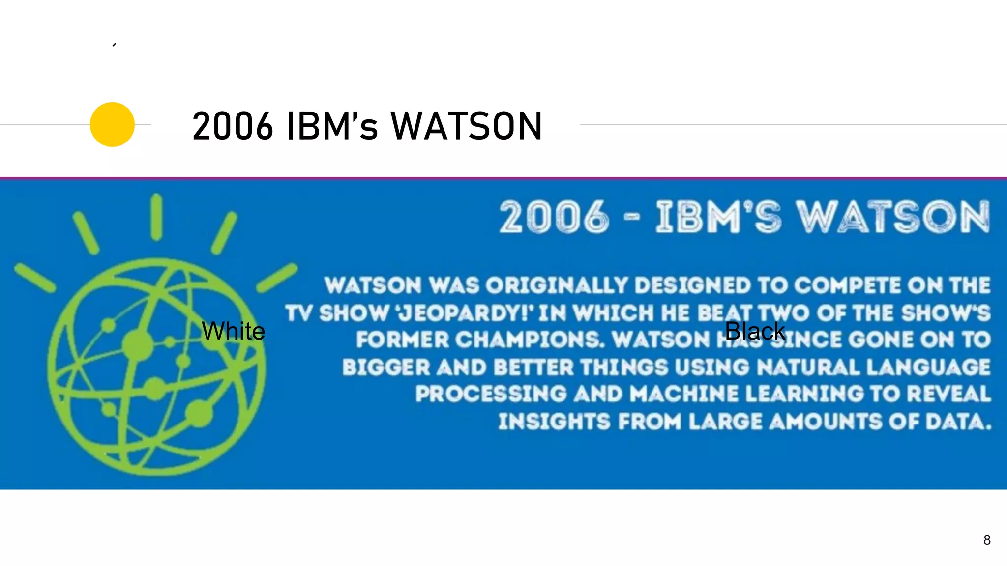 White Black
8
2006 IBM’s WATSON
 