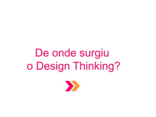 De onde surgiu
o Design Thinking?
 