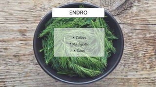 ENDRO
• Cólicas
• Má digestão
• Gases
 