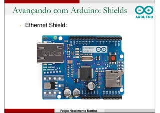 Avançando com Arduino: Shields
Felipe Nascimento Martins
• Shield oficial para controle de motores:
 