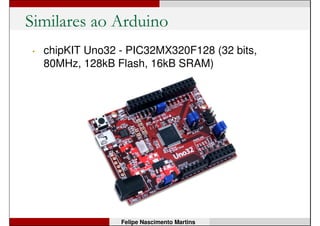 Clones do Arduino
• Severino
Felipe Nascimento Martins
 