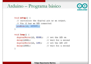 Arduino – Programa básico
Felipe Nascimento Martins
 