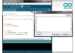 Prática 3: Usando o sensor de luz
• Monte o circuito com o LDR – Light Dependent
Resistor – e execute o seguinte programa:
void setup() {
Serial.begin(9600);
}
void loop() {
int sensor = analogRead(A2);
Serial.println(sensor, DEC);
}
Felipe Nascimento Martins
 