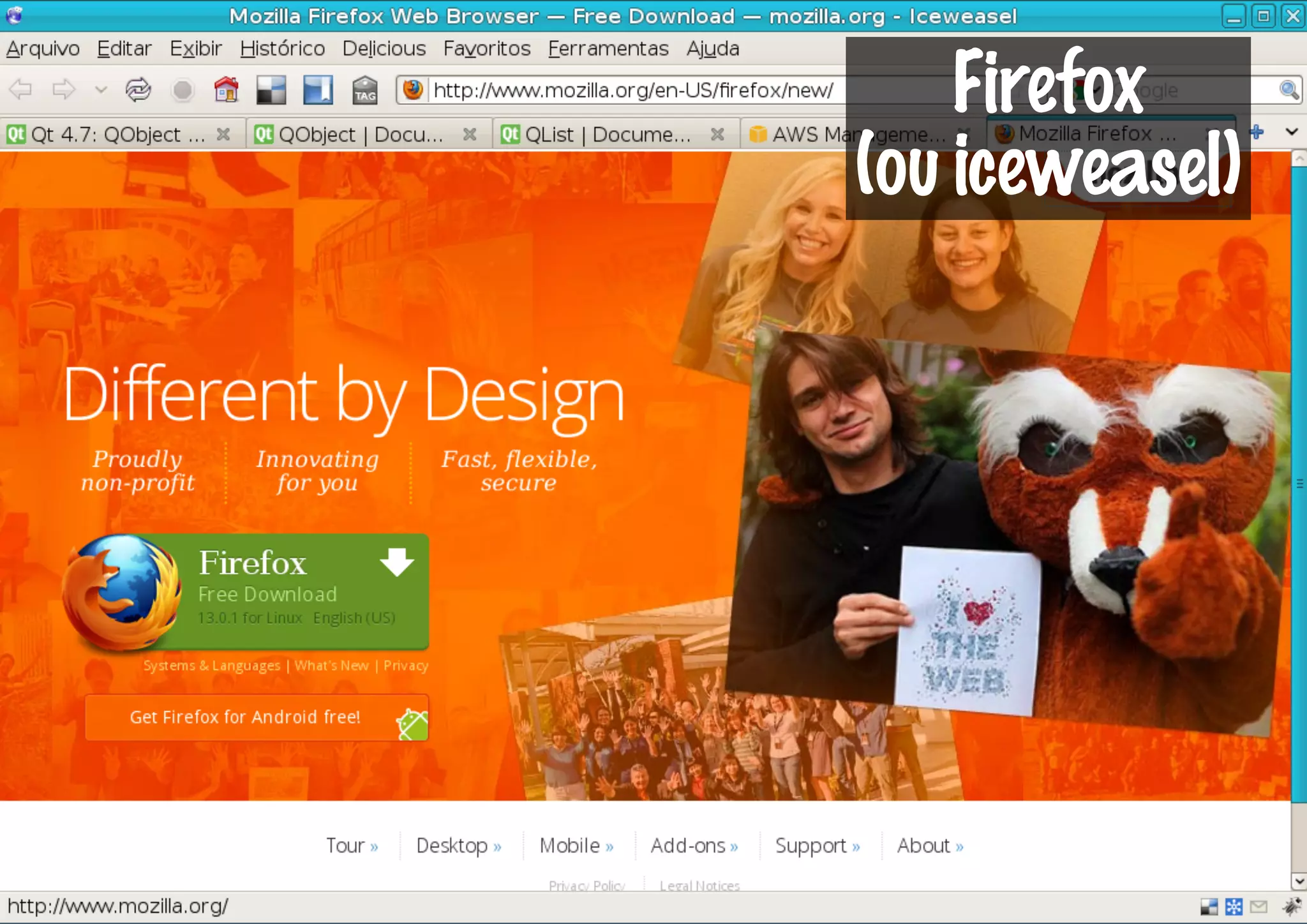 Firefox
(ou iceweasel)
 