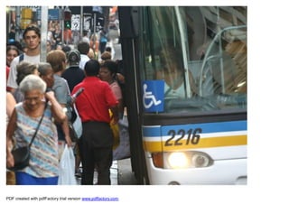 Portais da Cidade - O projeto é
                         um novo sistema de circulação e
                         transporte para o centro da Capital,
                         que vai contribuir para a
                         revitalização da região central.
                         Prevê três grandes portais de
                         integração em espaços próximos ao
                         Centro, para onde convergirão as
                         linhas originárias dos bairros
                         Consórcio espanhol selecionado
                         pelo BID vai orientar a produção
                         do Edital para a execução do
                         projeto.




PDF created with pdfFactory trial version www.pdffactory.com
 