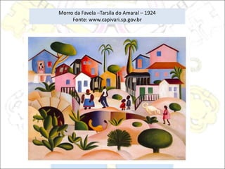 Morro da Favela –Tarsila do Amaral – 1924
Fonte: www.capivari.sp.gov.br
 