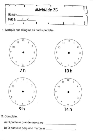 Oficina para casa 1º ano