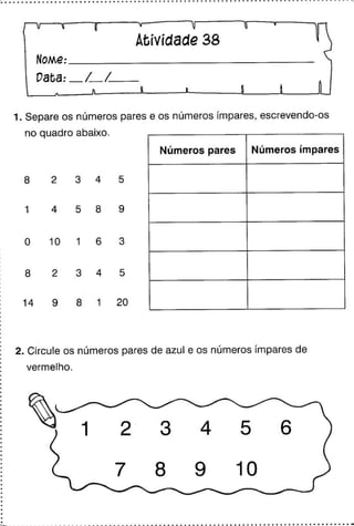 Oficina para casa 1º ano