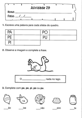 Oficina para casa 1º ano