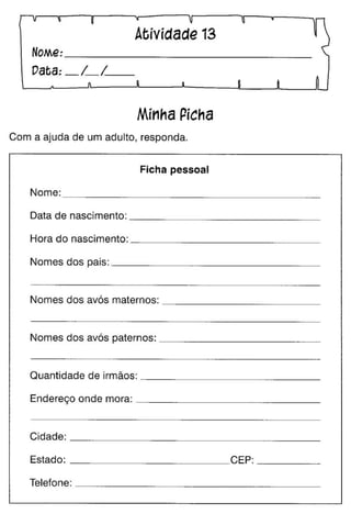 Oficina para casa 1º ano