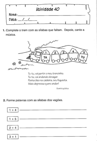 Oficina para casa 1º ano