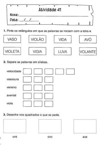 Oficina para casa 1º ano