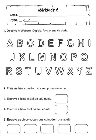 Oficina para casa 1º ano