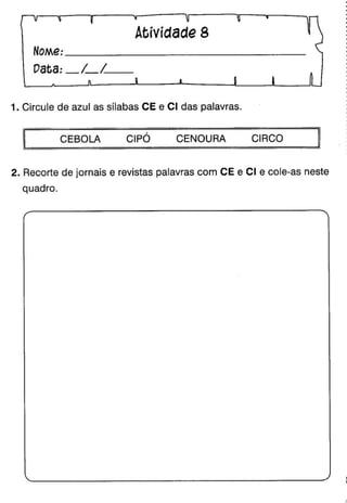 Oficina para casa 1º ano