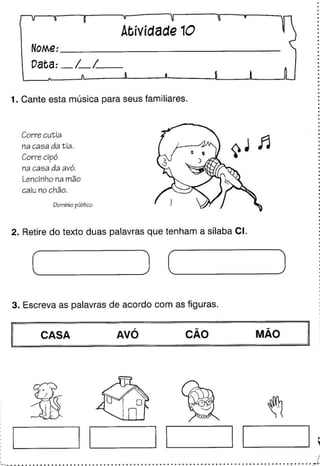 Oficina para casa 1º ano