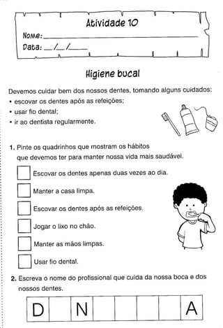 Oficina para casa 1º ano