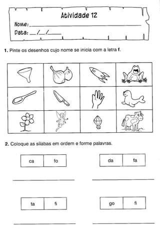 Oficina para casa 1º ano