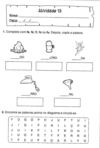 Oficina para casa 1º ano