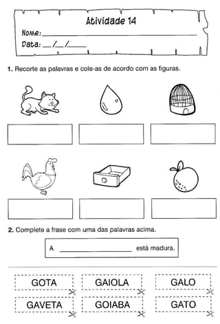 Oficina para casa 1º ano
