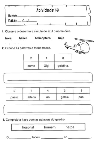 Oficina para casa 1º ano