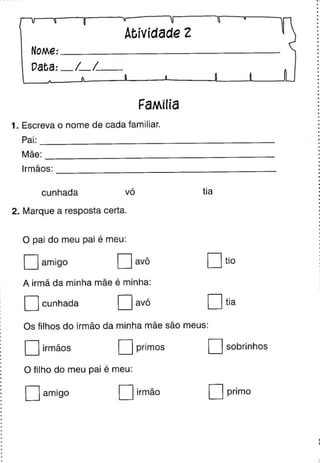 Oficina para casa 1º ano