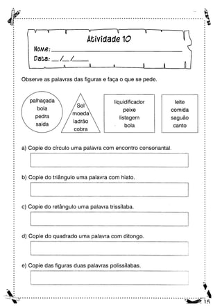 Oficina para casa 3º ano
